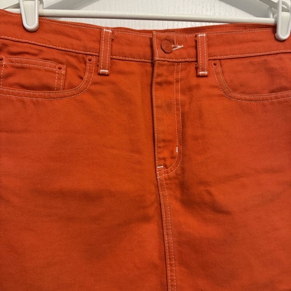 Ralph Lauren Polo Jeans Company womens denim mini skirt 8 orange vintage 90s Y2K - Picture 2 of 12